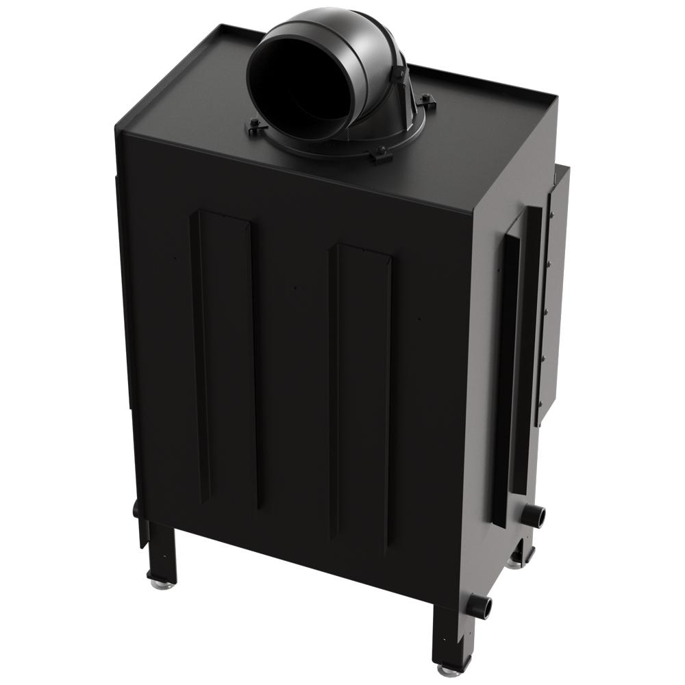 Steel fireplace KRATKI LUCY right 12 kW Ø 200 black thermotec