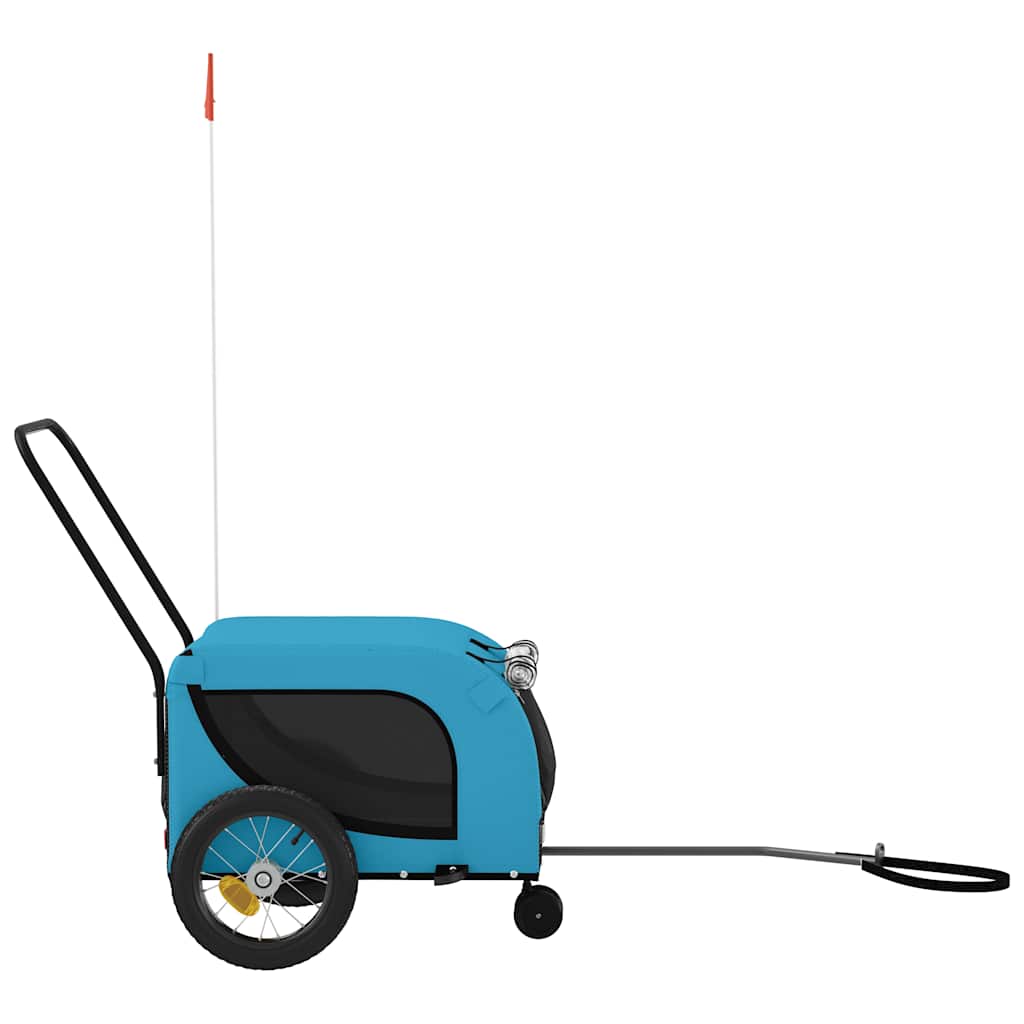 Bicycle Trailer for Dogs Blue and Black Oxford Fabric & Iron