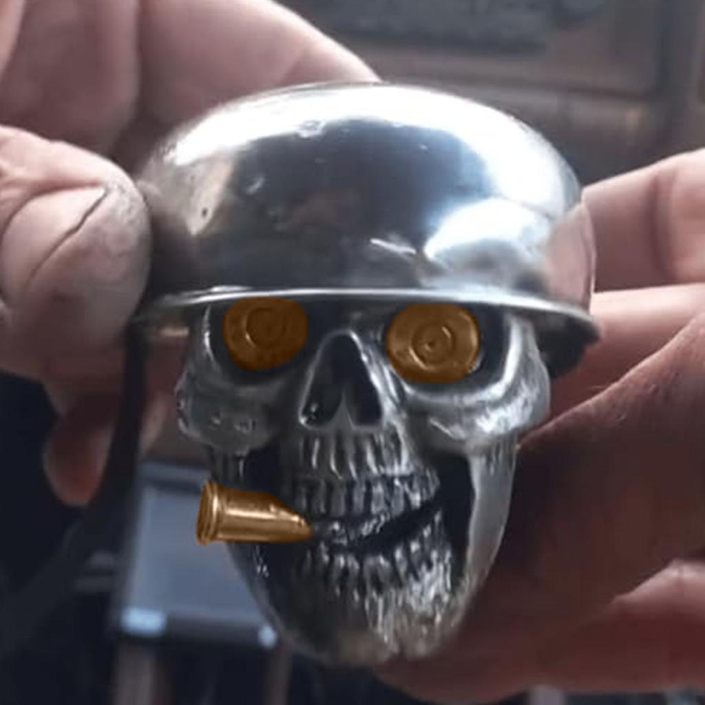 Skulls Soldier Grip - Handcrafted Gear Knob,Sliver Devil Skulls Car Stick Shifter Handle,Skeleton Fit Most Manual Automatic Transmissions