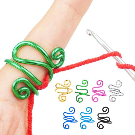 Crochet Ring Flexible Adjustable Crochet Tension Ring Yarn Tension Control Ring for Crocheters Knitters