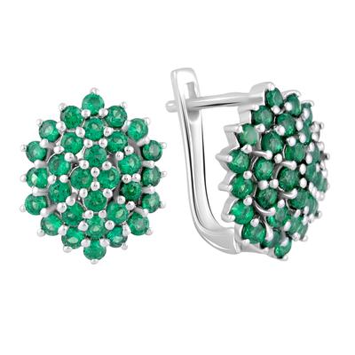 Серебряные серьги с изумрудом nano 1.9ct (2112280)