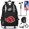 Naruto Print USB Charging Backpack Teen Student Large Capacity Travel Casual School Bag For Boys Girls