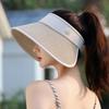 Ladies Sunscreen Empty Top Visor Travel Writing Foldable Bucket Hat Versatile Sun Hat Tide Straw Hat
