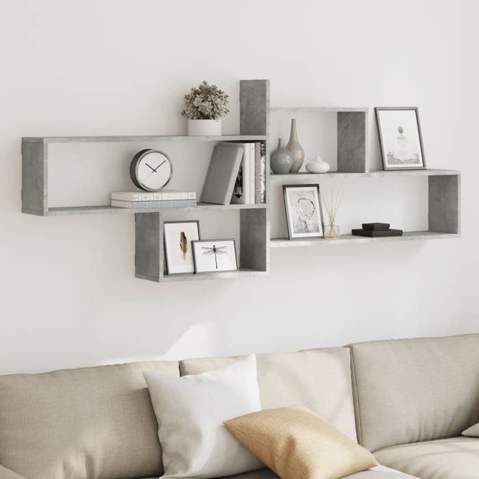 VidaXL Wall Shelf Concrete Grey 167.5x18x68 Cm Engineered Wood 853320