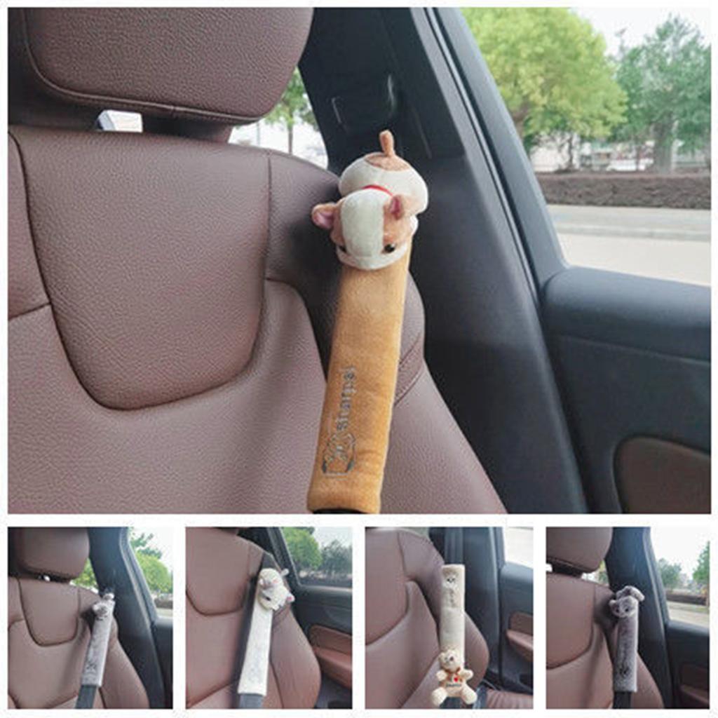 23cm Cute Cartoon Car Seat Belt Shoulder Pad Soft Plush Safety Belt Cushion Cover for Auto