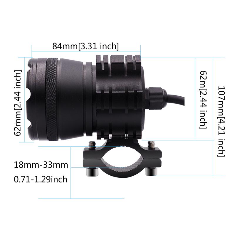 LMoDri Мотоциклетные светодиодные фары для мотоциклов, прожекторы из алюминиевого сплава, 48 В, 30 Вт, 6000 К, вспомогательные вождения