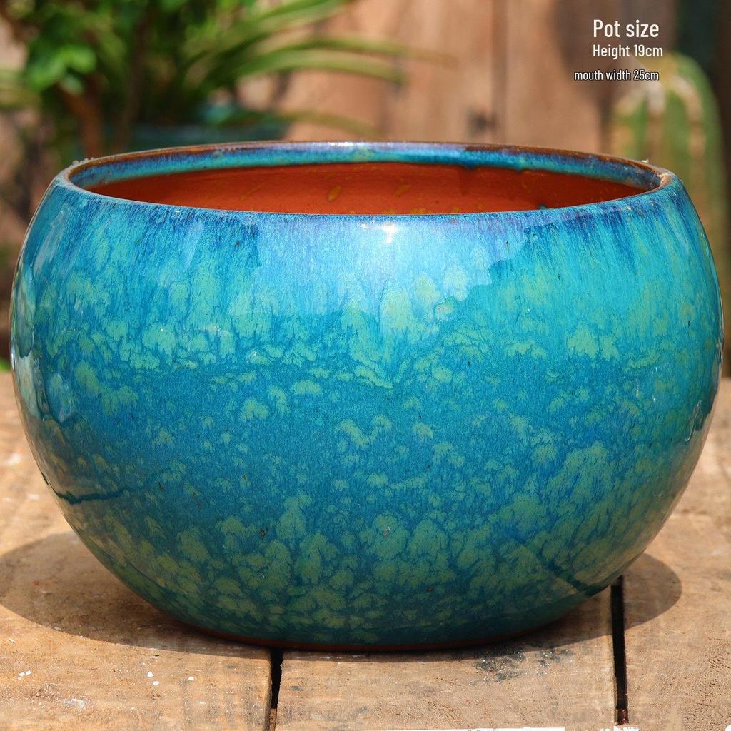 Retro Coarse Pottery Succulent Bonsai Floor Pot for Indoor Plants