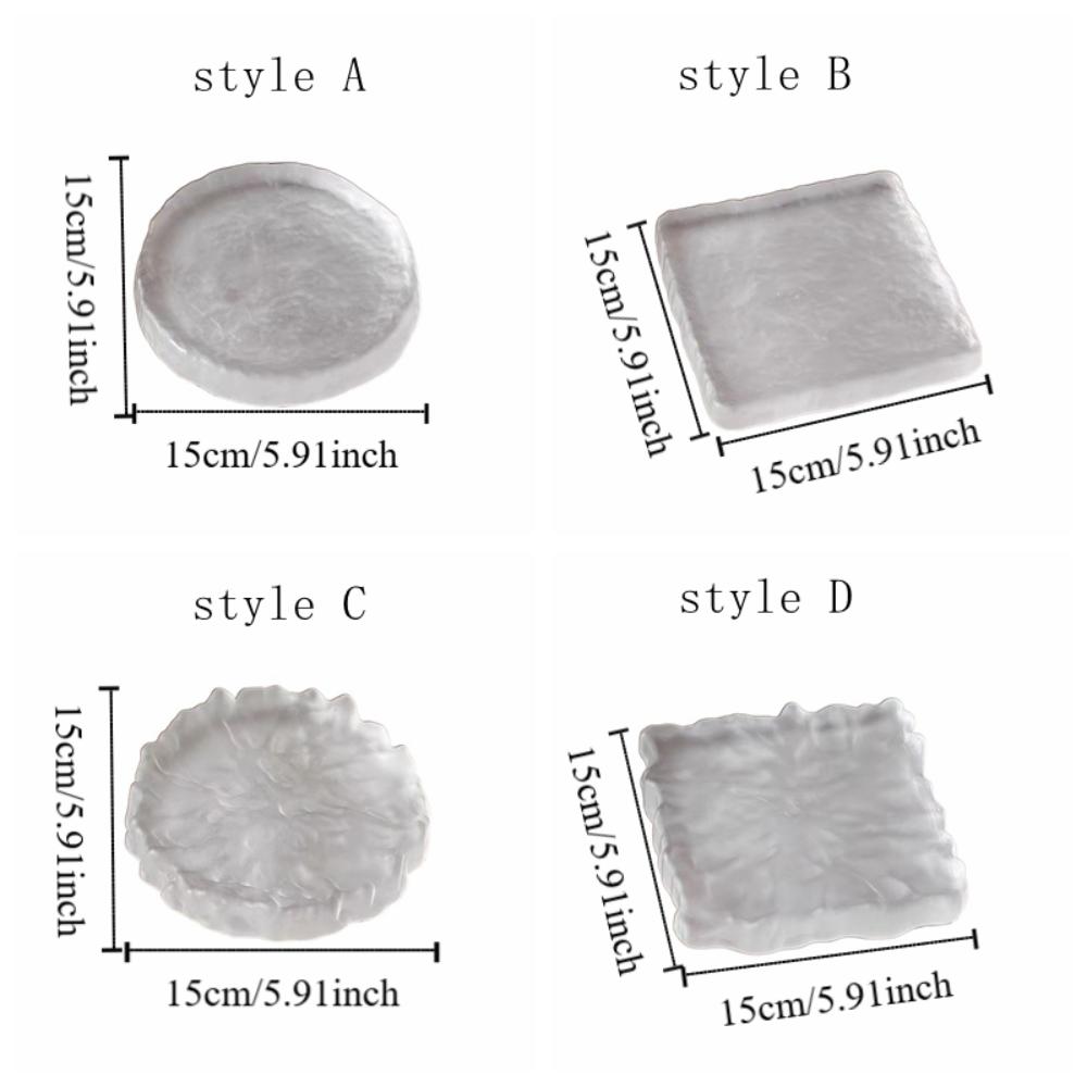 Изысканная тарелка из матового стекла Элегантная десертная тарелка Креативная тарелка для послеобеденного чая Кухня
