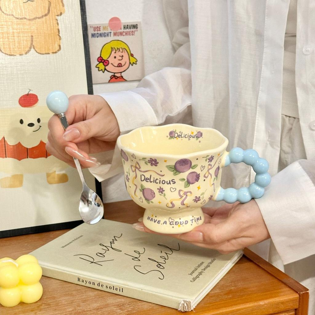 Ветреная Летняя Фруктовая Керамическая Кружка Высокомерная Девичья Чашка Парная Чашка для Воды Домашняя Детская Чашка для Завтрака