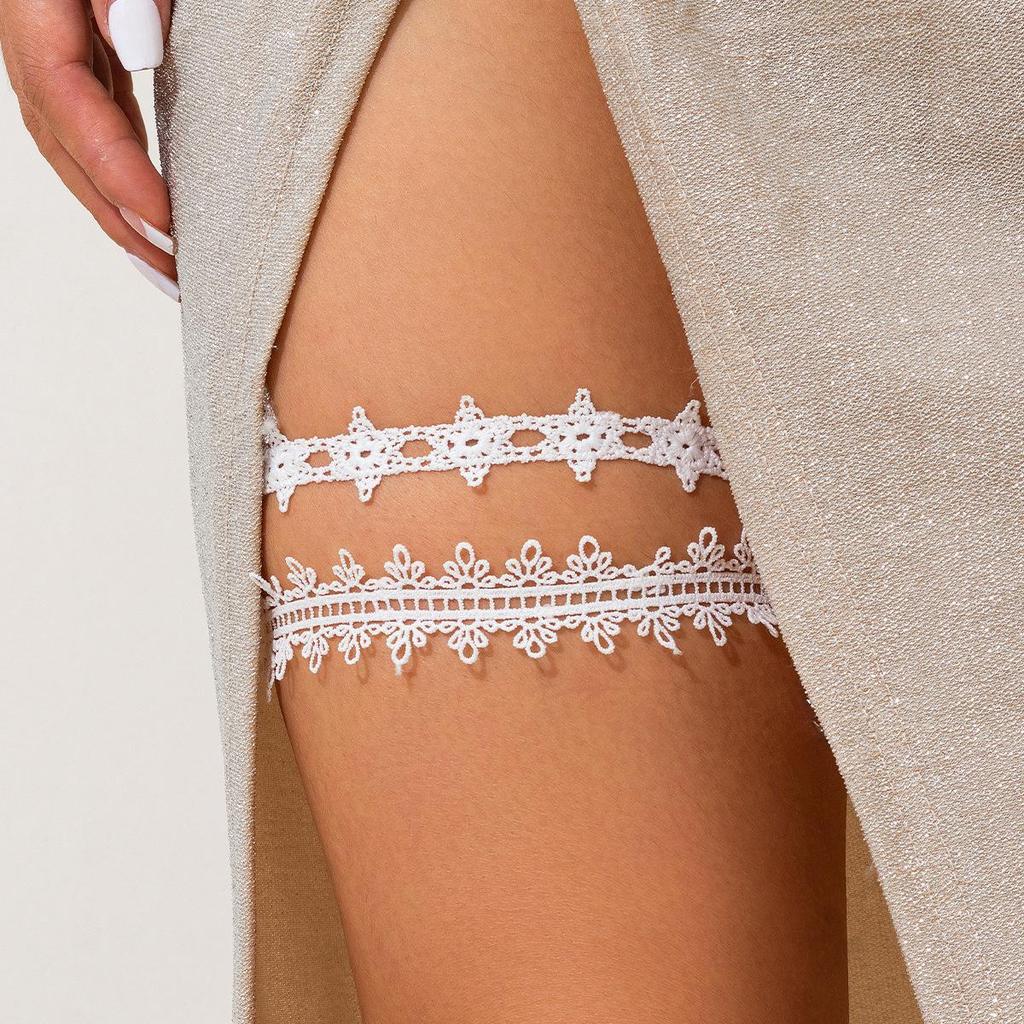 Эластичное кружевное кольцо на ногу с лентой из сплава и кисточкой - модный аксессуар для женщин