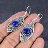 Natural Lapis Lazuli Gemstone 925 Sterling Silver Jewelry Earring 1.97" J9J48