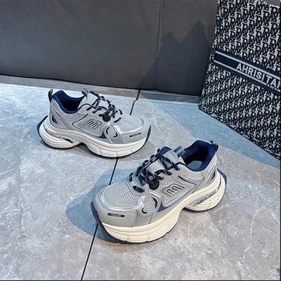 Платформенные кроссовки «папины кроссовки» женские 2025 новые модные универсальные сетчатые дышащие увеличивающие рост маленькие повседневные спортивные туфли