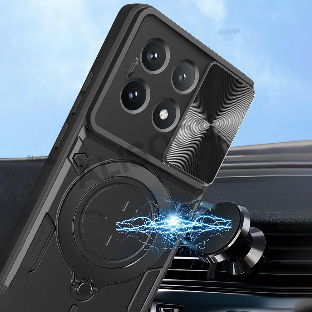 Armor Funda для Honor X8B Чехол Сдвижная крышка для камеры Магнитное кольцо-подставка Чехол для Honor X8B LLY-LX1, LLY-LX2, LLY-LX3 Capa