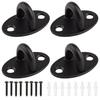 Mitoland Oval Pad Eye Plates, Stainless Steel, Corrosion-Resistant, High Strength, Wall-Mounted Sunshade, 39mm X 26mm, Black, Set of 4
