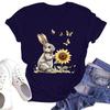 Women's Casual Round Neck Short Sleeve Pullover Printed T-Shirt Top