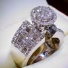 Luxury New Stylish Proposal Rings for Women with Micro Paved Wedding Engagement Rings Wholesale Lots&Bulk Rings