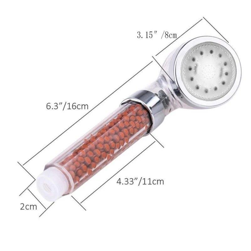 High-Pressure Colorful Led Negative Ionic Filter Handheld Shower Head Bathroom Tool Automatic Discoloration Practical