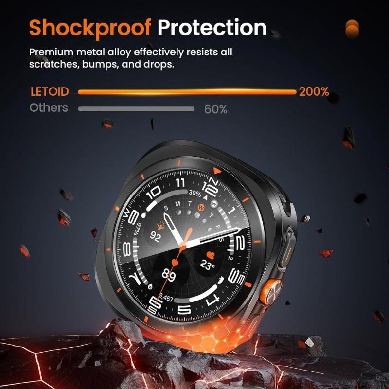 Metal Case+Tempered Glass Film for Samsung Galaxy Watch Ultra 2025 47mm Hard Protective Cover for Galaxy Watch Ultra Accessories