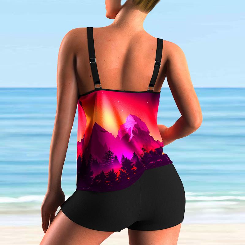 Женский купальник-бретелька с принтом павлиньих перьев, бикини, короткий купальник-майка