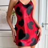 Women New Halter Dress Summer Small Flower Satin Simulation Silk Sexy Backless Nightgowns