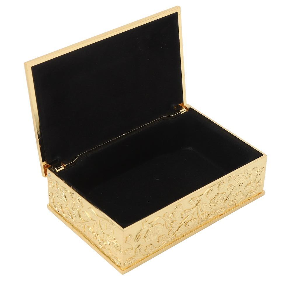 Gold Trinket Storage Box Zinc Alloy Metal Jewelry Box Jewelry Boxes Keepsake Box For Ladies