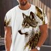 Новая летняя мужская модная футболка с принтом волка, мужская футболка, топ
