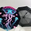 1pc Magical Jellyfish Adventure Umbrella with Plastic Handle,Suitable for All Seasons Home Travel Outdoor UmbrellaDD293