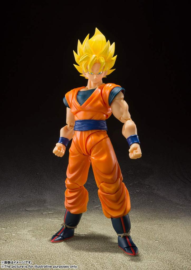 TAMASHII NATIONS Dragon Ball Z Super Saiyan Full Power Son Goku 140 мм окрашенная подвижная фигурка SHFiguarts приблизительно. ПВХ и АБС