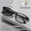 Unisex New Square Frame Photochromic Reading Glasses Sunglasses 2 In 1 Gradient Color Lenses Uv Protection Presbyopia Glasses