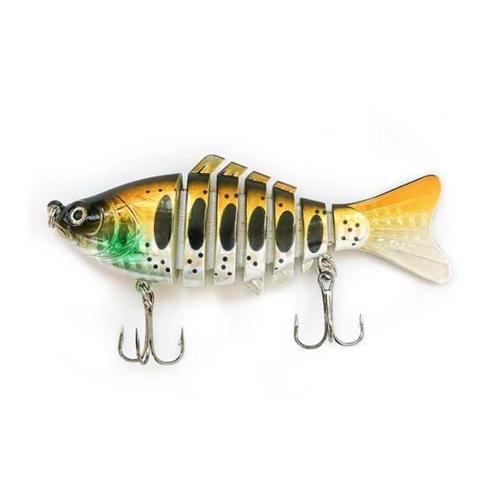 10CM/15.5G Multi-Jointed Fishing Lure with Hooks Realistic 7-Section Swimbait Bionic Hard Artificial Bait Freshwater Saltwater Fishing Accessories