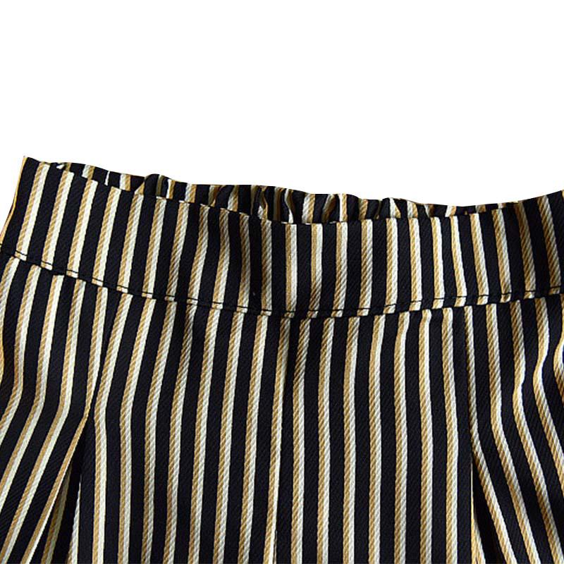 2 шт./компл., детская одежда для девочек, повседневная летняя футболка с короткими рукавами + шорты с полосатым принтом, костюмы