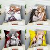 Наволочка Sword Art Online Для Автомобиля Дивана Декоративная Домашняя Двусторонняя Печать Плюшевая Квадратная Подушка-Плед Чехол