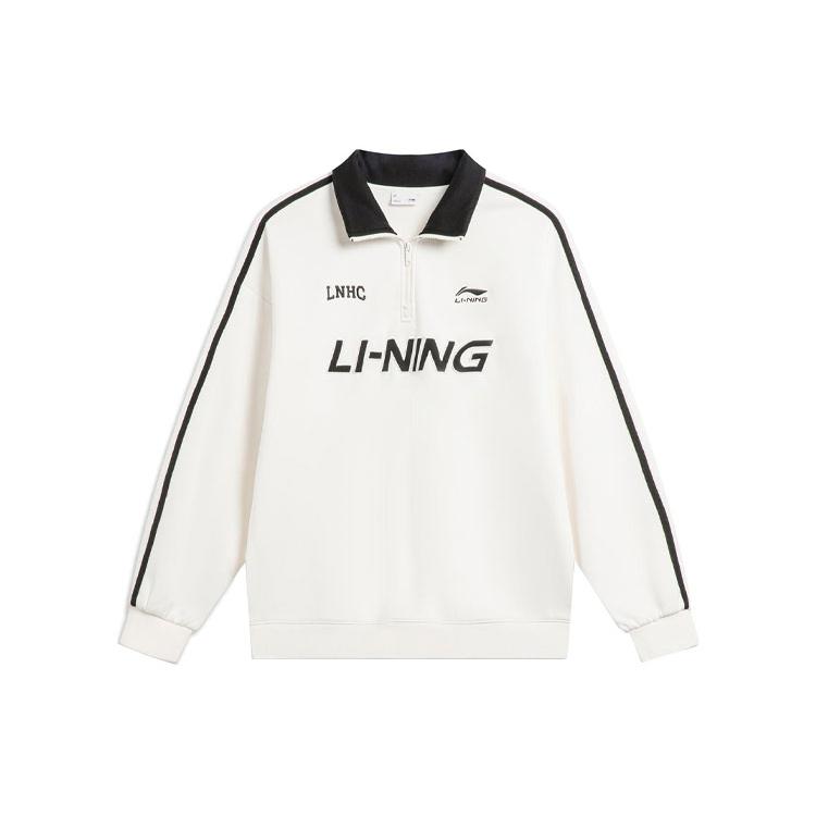 Свитшот унисекс из коллекции спортивной моды Li Ning, цвет слоновой кости, AWDU919-1