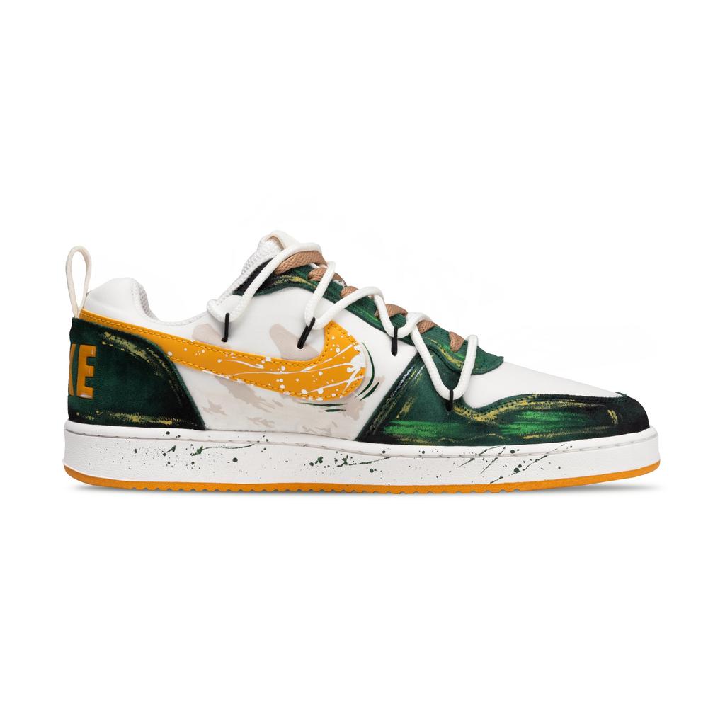 Nike Court Borough PRM Green Wilderness Slip Resistant Low top Skateboard Shoes Men's Green Black 844881-100(Team846-)