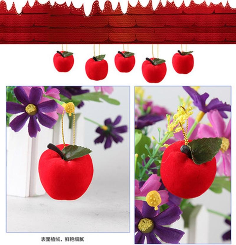 12pcs/bag 3cm Christmas Decoration Gifts Red Apple Pendant Christmas Tree Decorations Christmas Supplies KTY