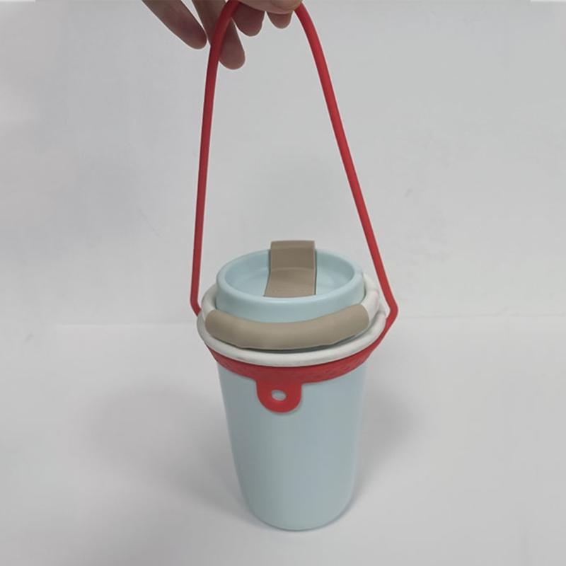 Силиконовая ручка для чашки Силиконовая ручка для бутылки с водой Силиконовый рукав для чашки Портативный держатель для напитков для офиса школы использования на открытом воздухе