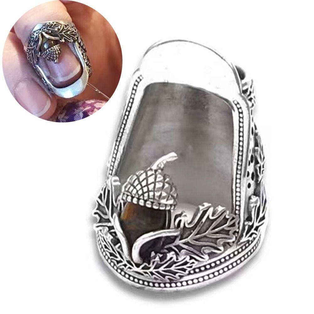 Metal Open Nail Acorn Thimble DIY Craft Embroidery Finger Protector Retro Sewing Thimble Household
