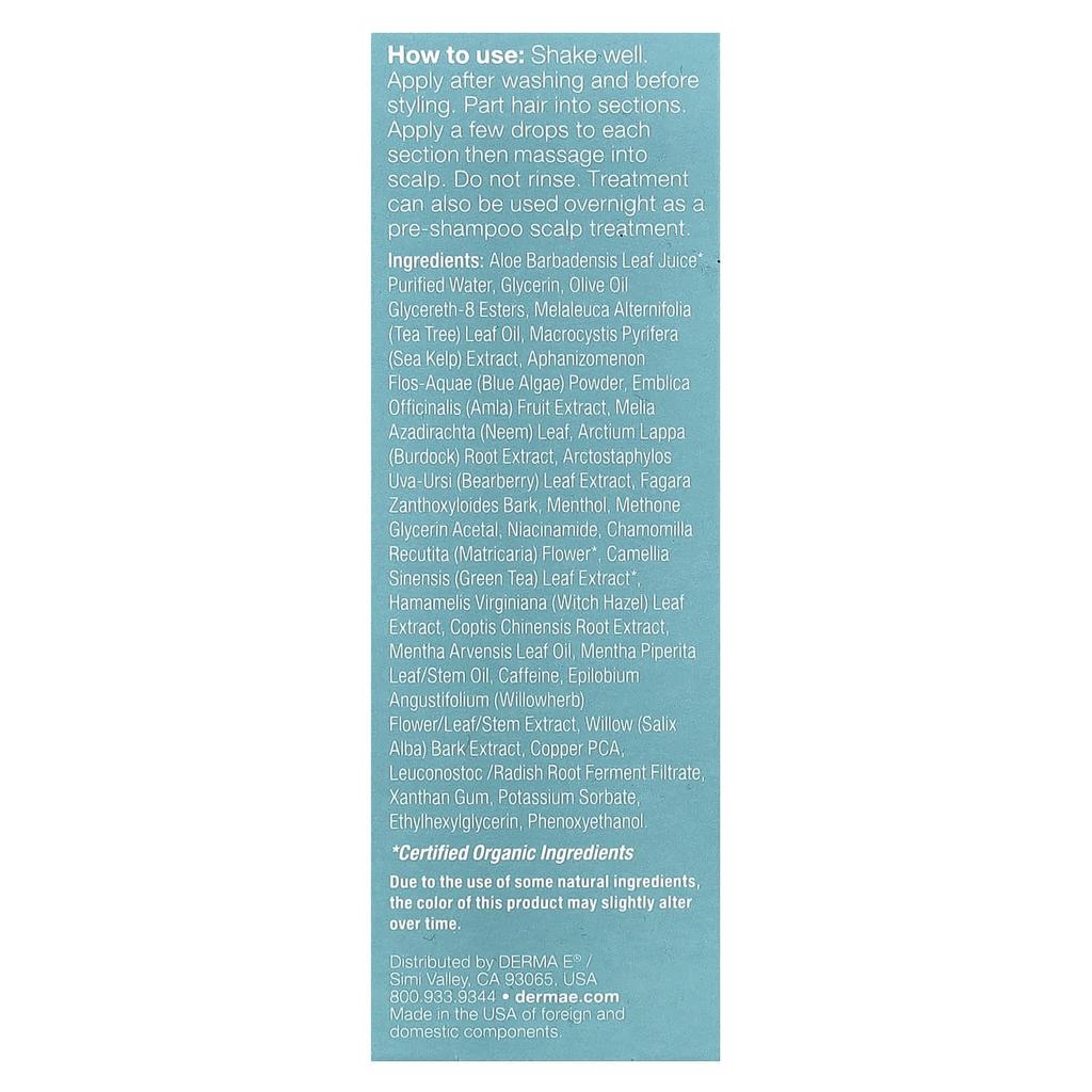 Derma E Средство для облегчения состояния кожи головы, 1 жидкая унция (30 мл)