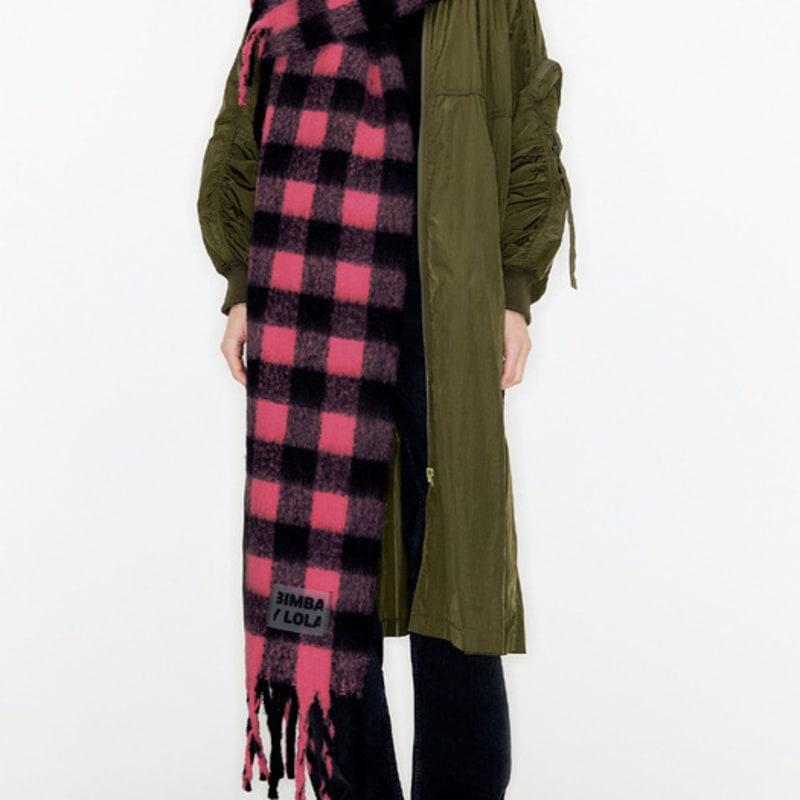 BIMBA Y LOLA [23FW] BIMBA Y LOLA Pink Check Muffler B236AII017PKF
