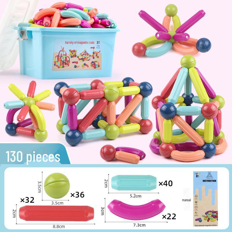 Colorful Magnetic Stick Building Blocks for Kids: Creative Educational DIY Toy Set