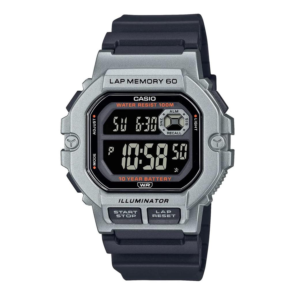 Casio Спортивные цифровые мужские часы с памятью на 60 кругов, WS-1400H-1BV / -1400H-4AV, Модель для зарубежного рынка, Серебристые/Черные / Черные/Красные [Параллельный импорт]
