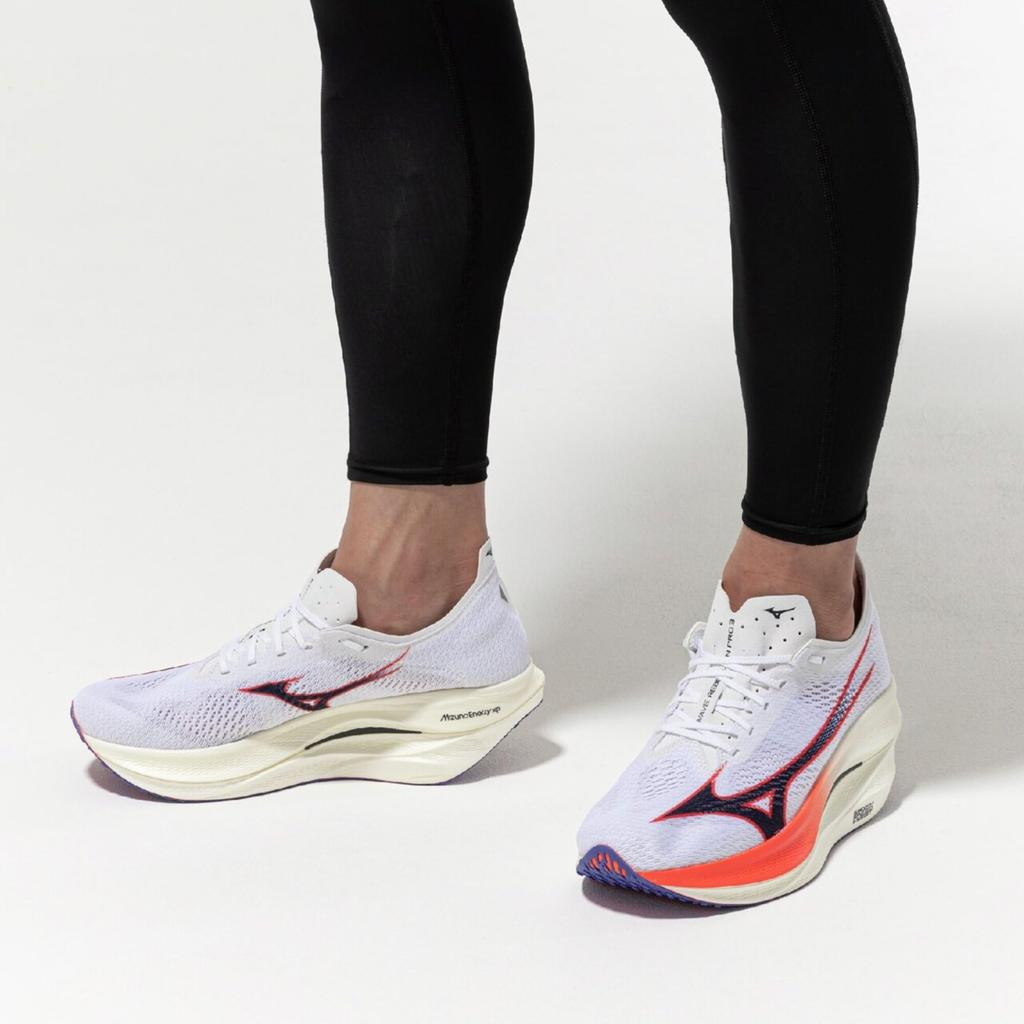 Mizuno Wave Rebellion Pro 3 Running Shoes, White/Navy/Pink, Size 28.0 cm, 2E