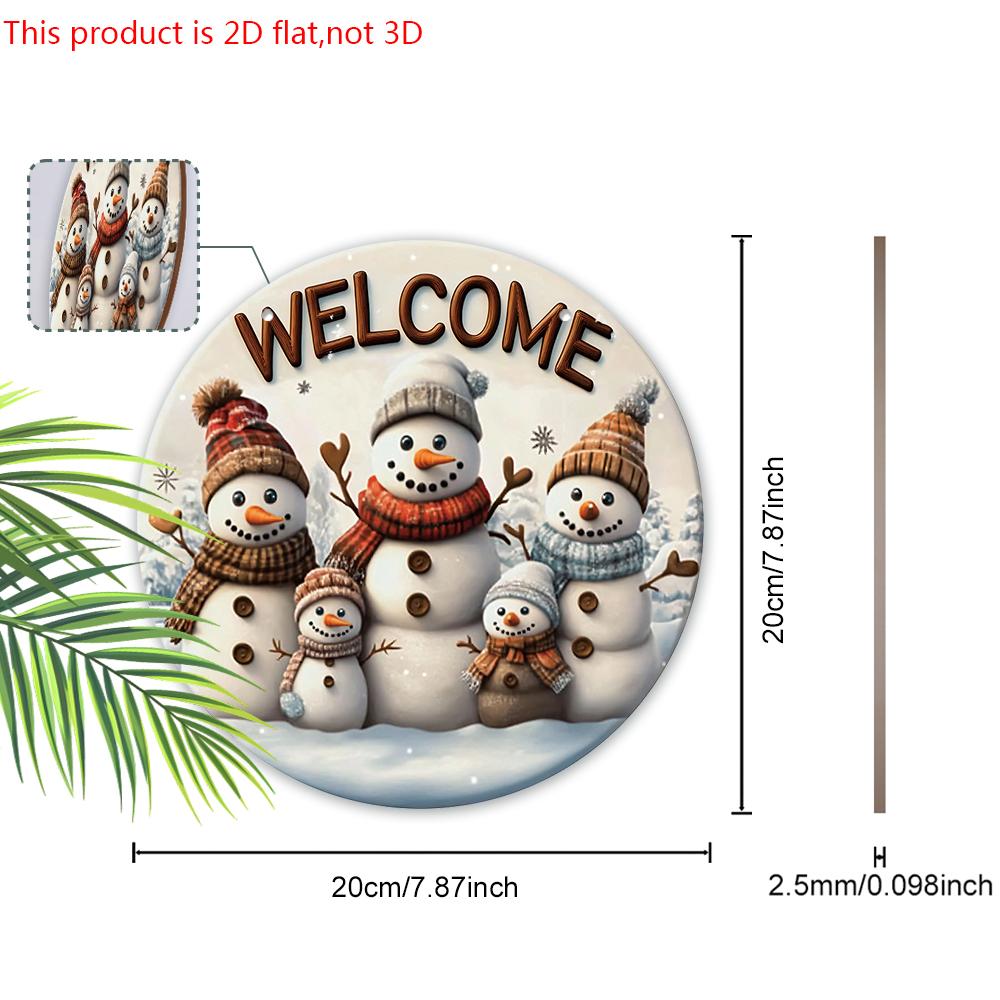 Теплая Зимняя Рождественская Деревянная Табличка с Узором Снеговика - Приветственная Табличка Navidad для Входной Двери, Настенный Подвесной Декор - Идеальное Рождественское Украшение