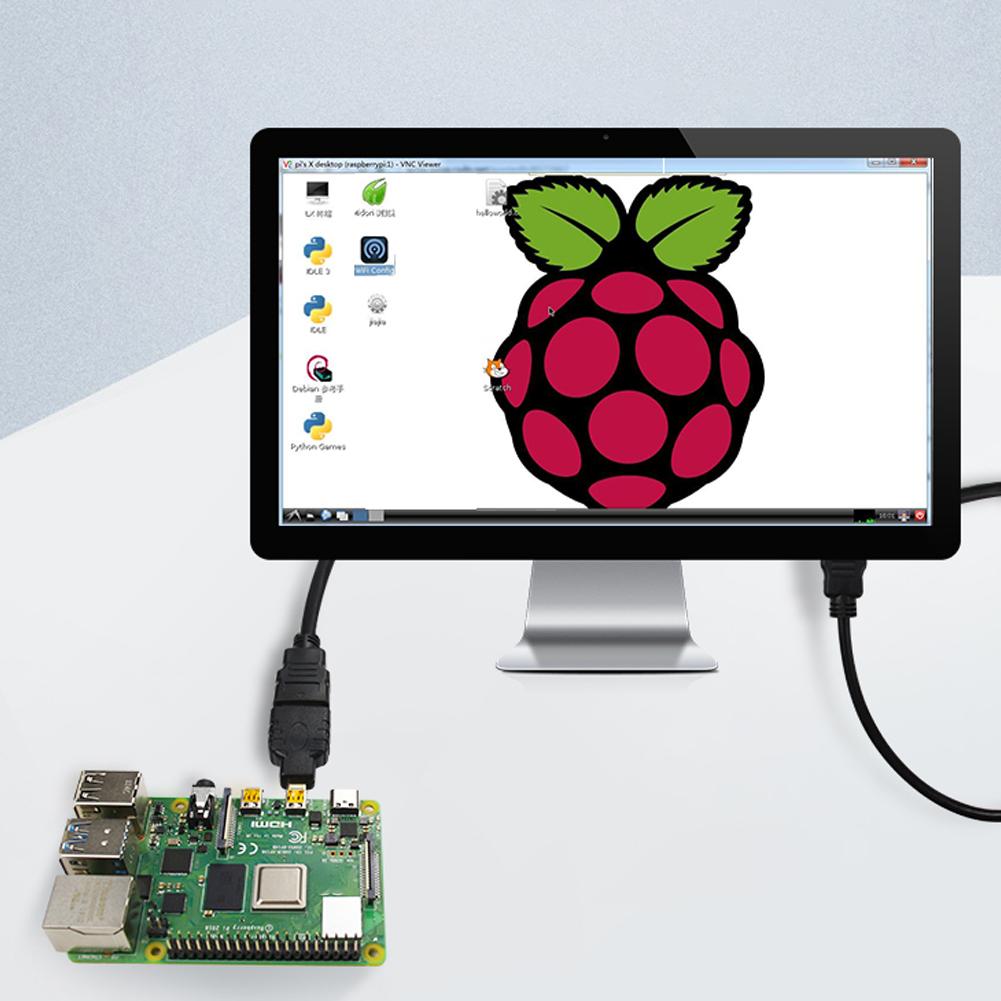 10 шт. Черный ABS Микро HDMI на HDMI Адаптер-разъем Поддержка 1080P для Raspberry Pi 4B
