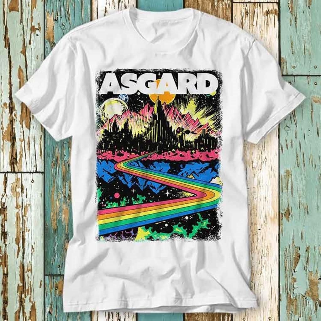 Welcome to Asgard Home of the Gods Odin Poster Thor Loki T-Shirt Top Design Unisex Ladies Mens Tee Retro Fashion Vintage Shirt S825