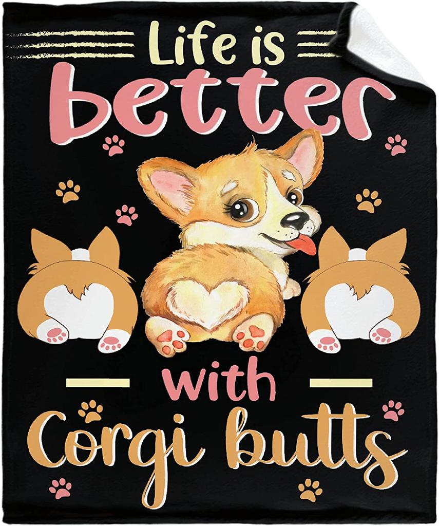 Corgi Blanket Cute Corgi Blankets Gifts for Corgi Lovers Women Soft Flannel Throw Blanket for Couch Sofa Christmas Birthday Gifts
