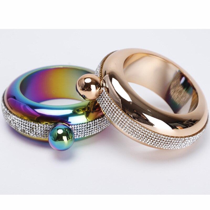 Кувшин браслет фляжка портативная круглая фляжка для алкоголя посуда браслет ювелирные изделия бутылка для алкоголя подарок 3.5 унции для женщин