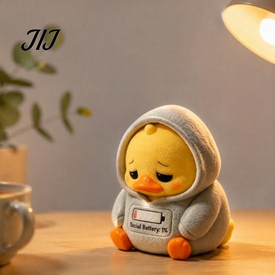 Lovely Animal Figurine Gift Emotional Support Duck Figurine, Resin Yellow Ornament, Small Statue for Bedroom Cute Home Office Desk Decor Creative