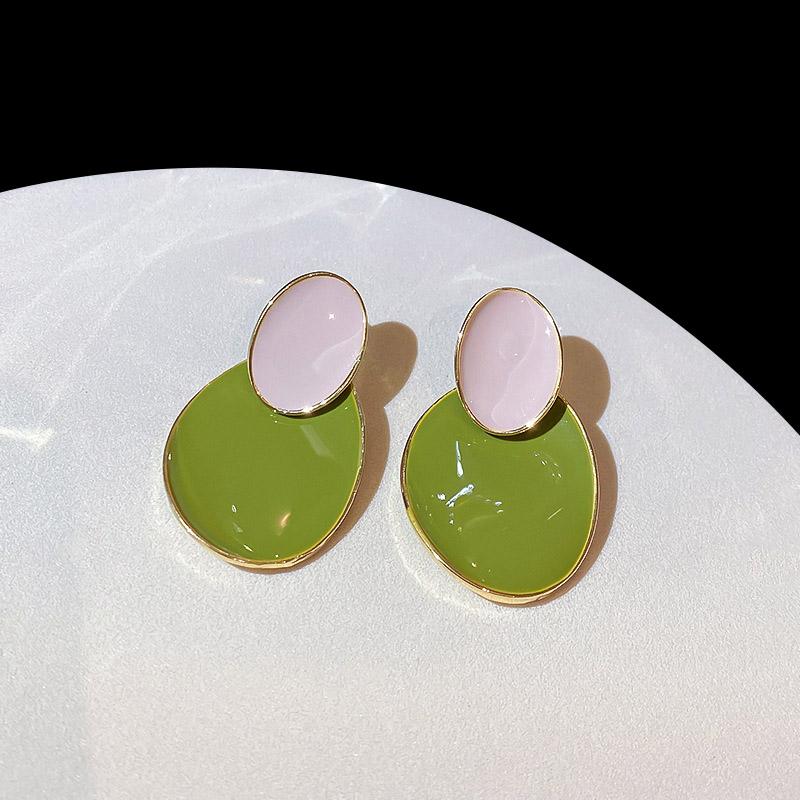 Женские зеленые серьги геометрические роскошные темпераментные модные хрустальные элегантные висячие серьги