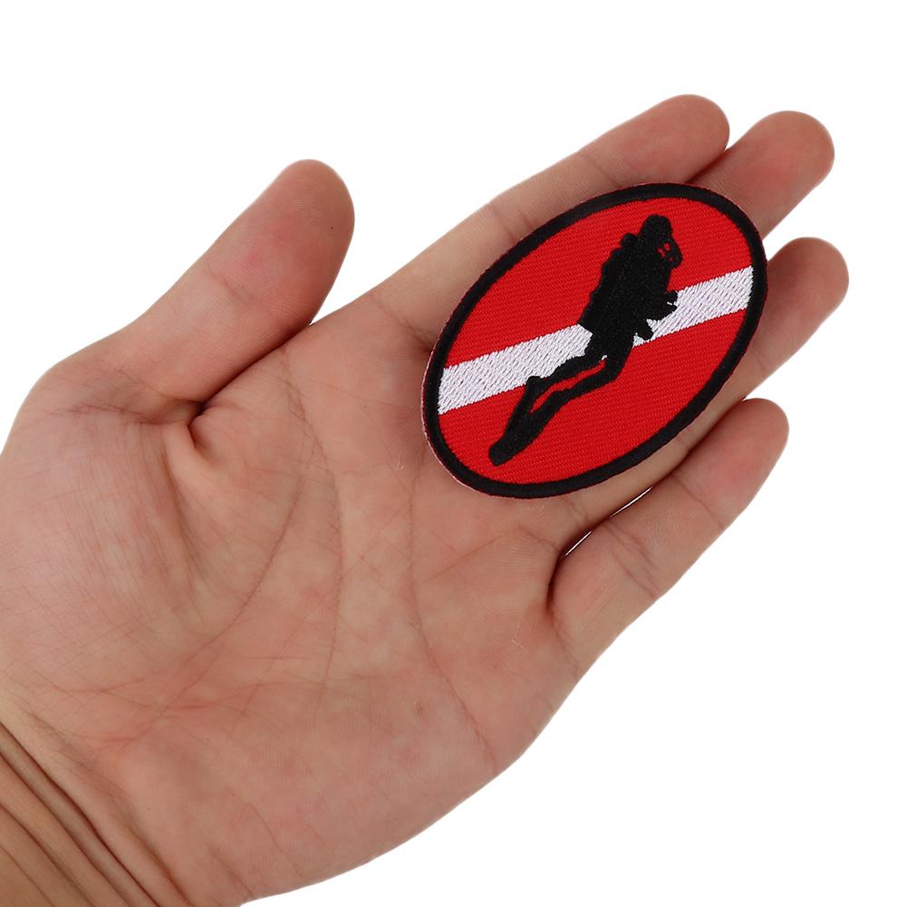 Сумка с нашивкой в виде эллиптического флага для дайвинга, вышитый значок дайвера с утюгом на спине